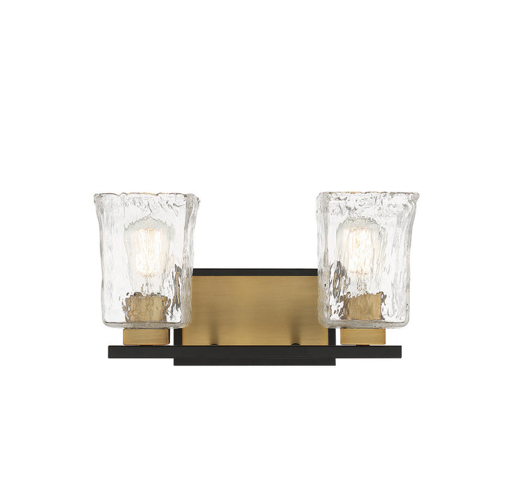 Savoy House 8-1720-2-143 Two Light Bathroom Vanity, Matte Black with Warm Brass