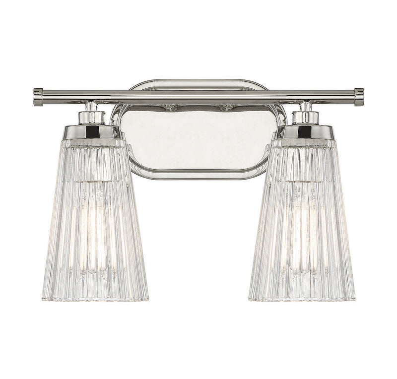 Savoy House 8-1745-2-109 Two Light Bathroom Vanity, Polished Nickel