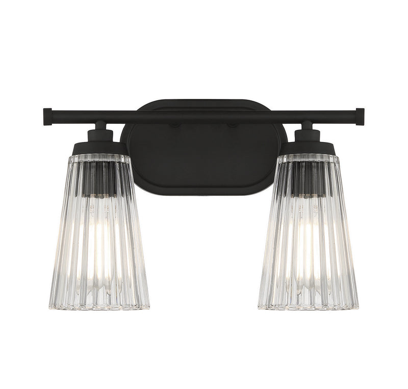 Savoy House 8-1745-2-BK Two Light Bathroom Vanity, Matte Black