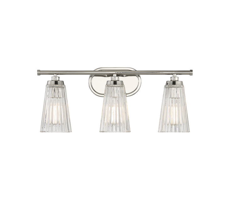 Savoy House 8-1745-3-109 Three Light Bathroom Vanity, Polished Nickel
