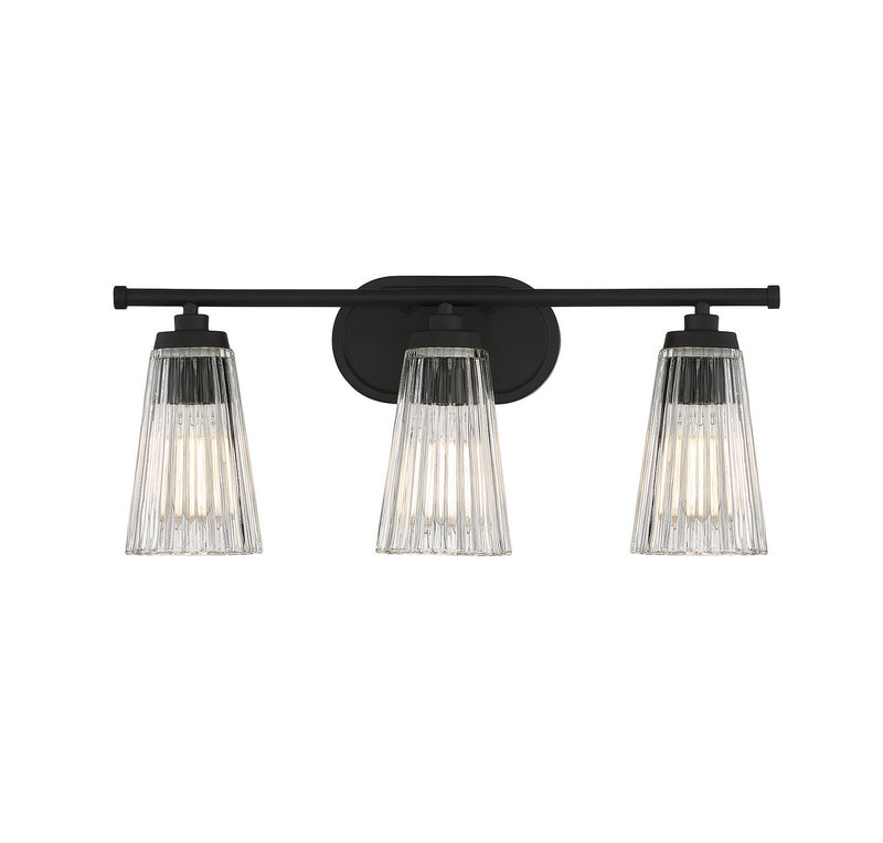 Savoy House 8-1745-3-BK Three Light Bathroom Vanity, Matte Black