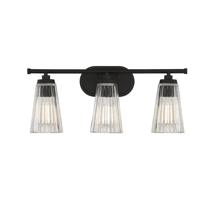 Savoy House 8-1745-3-BK Three Light Bathroom Vanity, Matte Black