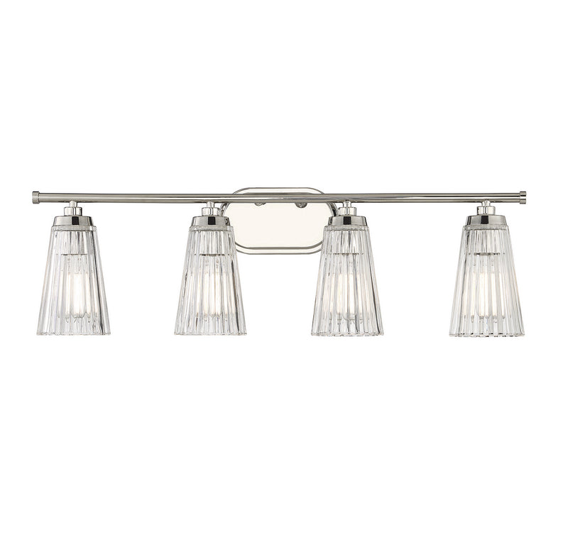 Savoy House 8-1745-4-109 Four Light Bathroom Vanity, Polished Nickel