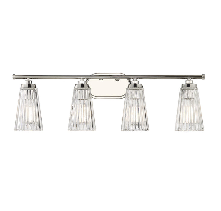 Savoy House 8-1745-4-109 Four Light Bathroom Vanity, Polished Nickel