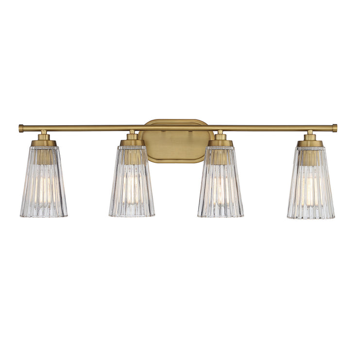 Savoy House 8-1745-4-322 Four Light Bathroom Vanity, Warm Brass