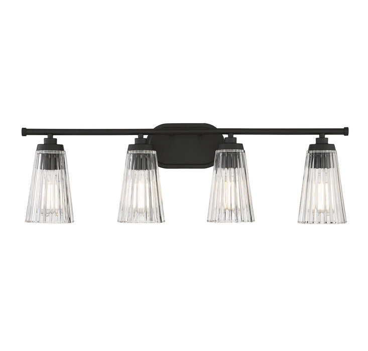 Savoy House 8-1745-4-BK Four Light Bathroom Vanity, Matte Black