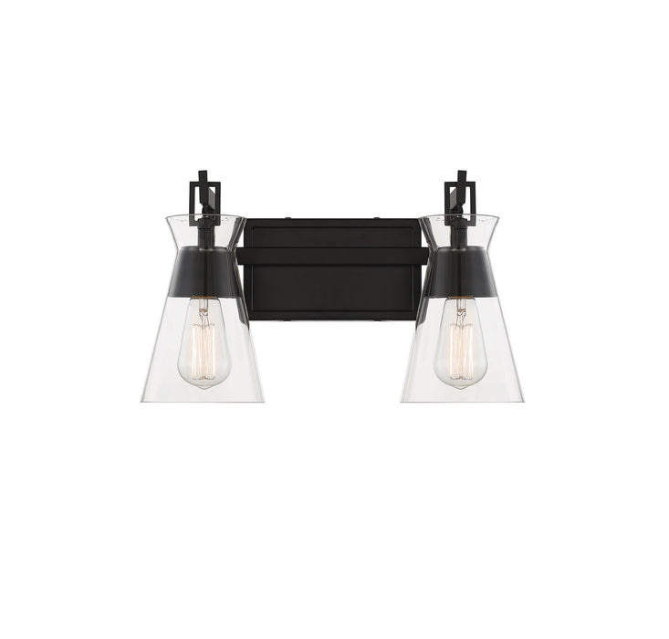 Savoy House 8-1830-2-BK Two Light Bathroom Vanity, Matte Black
