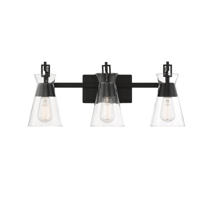 Savoy House 8-1830-3-BK Three Light Bathroom Vanity, Matte Black