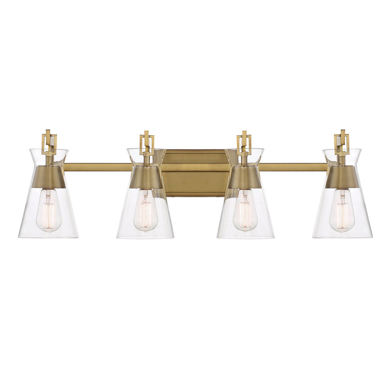 Savoy House 8-1830-4-322 Four Light Bathroom Vanity, Warm Brass