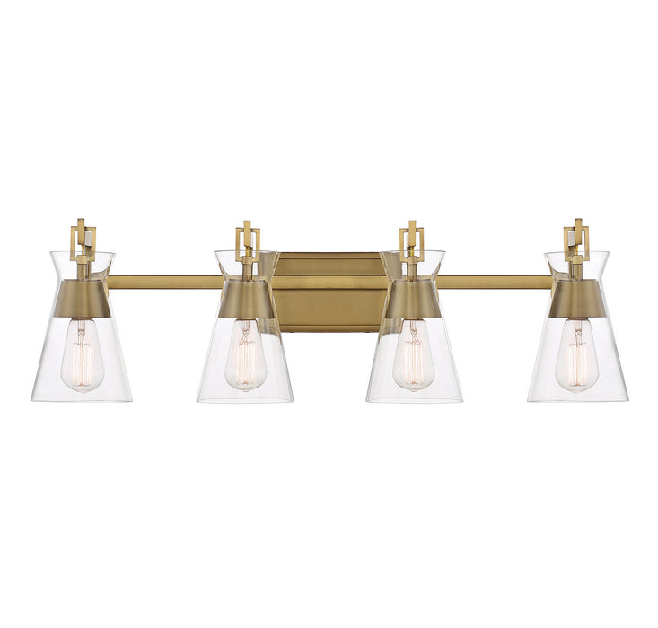 Savoy House 8-1830-4-322 Four Light Bathroom Vanity, Warm Brass