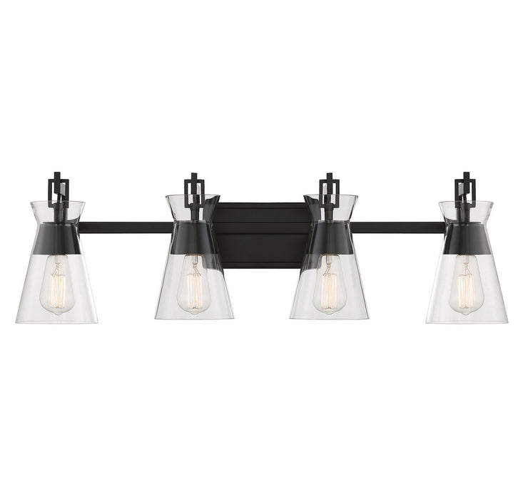Savoy House 8-1830-4-BK Four Light Bathroom Vanity, Matte Black