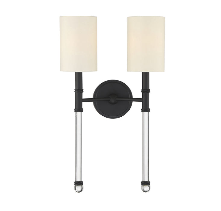 Savoy House 9-103-2-89 Two Light Wall Sconce, Matte Black
