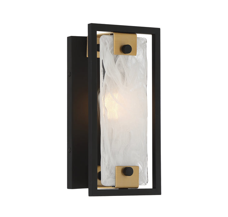 Savoy House 9-1697-1-143 One Light Wall Sconce, Matte Black with Warm Brass