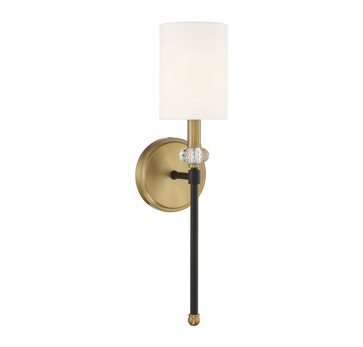 Savoy House 9-1888-1-143 One Light Wall Sconce, Matte Black with Warm Brass