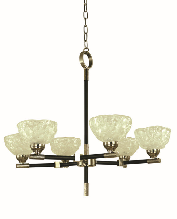 Framburg 5696 PN/MBLACK Five Light Chandelier, Polished Nickel/Matte Black