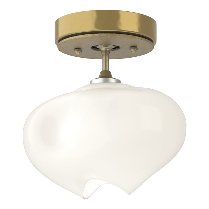 Hubbardton Forge 121372-SKT-86-86-FD0710 One Light Semi-Flush Mount, Modern Brass