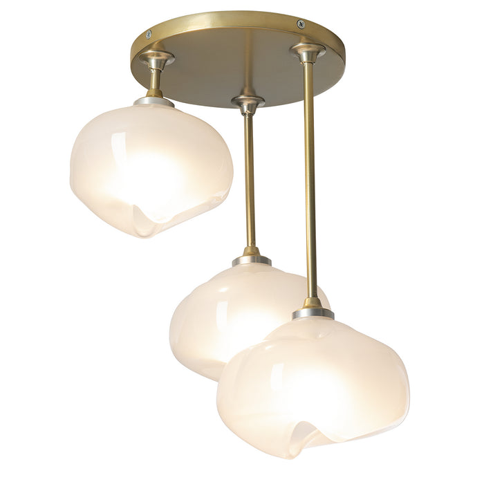 Hubbardton Forge 121373-SKT-86-FD0710 Three Light Semi-Flush Mount, Modern Brass