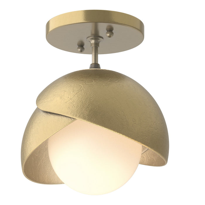 Hubbardton Forge 121377-SKT-86-86-GG0711 One Light Semi-Flush Mount, Modern Brass