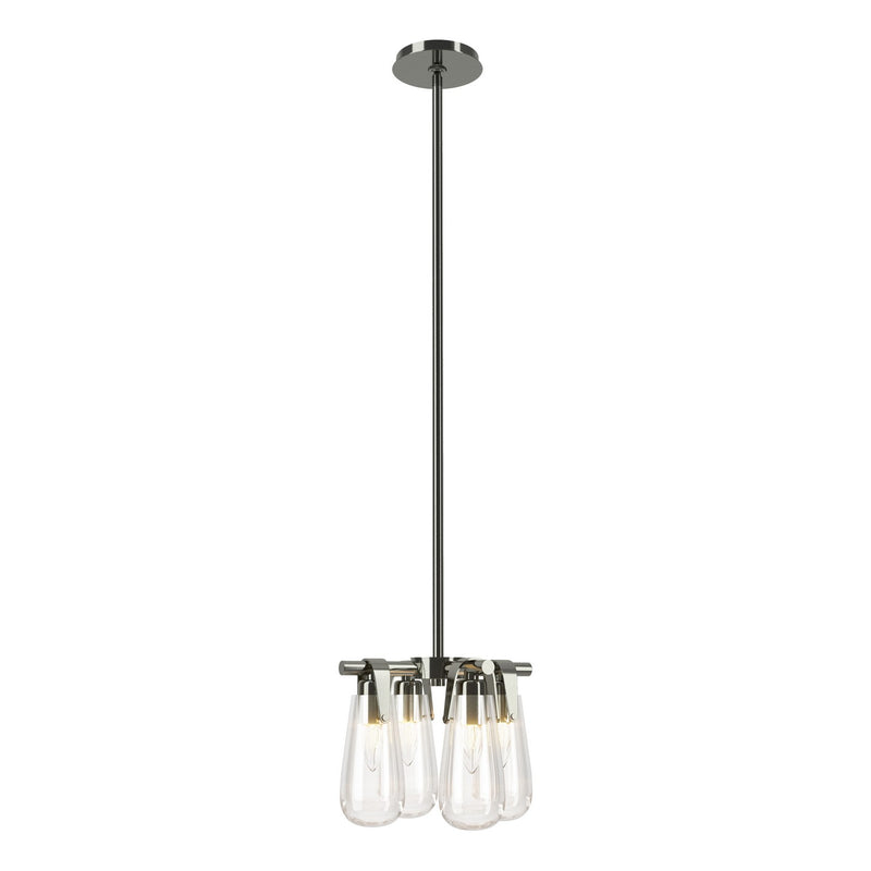 Hubbardton Forge 131062-SKT-MULT-85-ZM0718 Four Light Semi-Flush/Pendant, Sterling