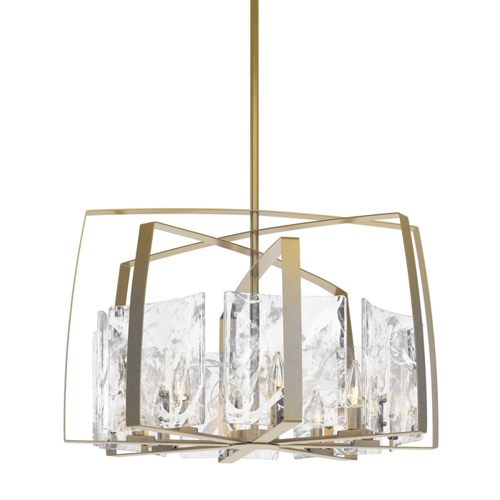 Hubbardton Forge 131312-SKT-MULT-86-YR0699 Eight Light Pendant, Modern Brass
