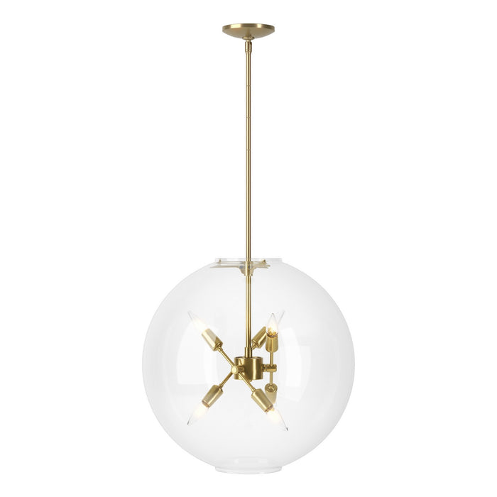 Hubbardton Forge 134410-SKT-MULT-86-ZM0497 Six Light Pendant, Modern Brass