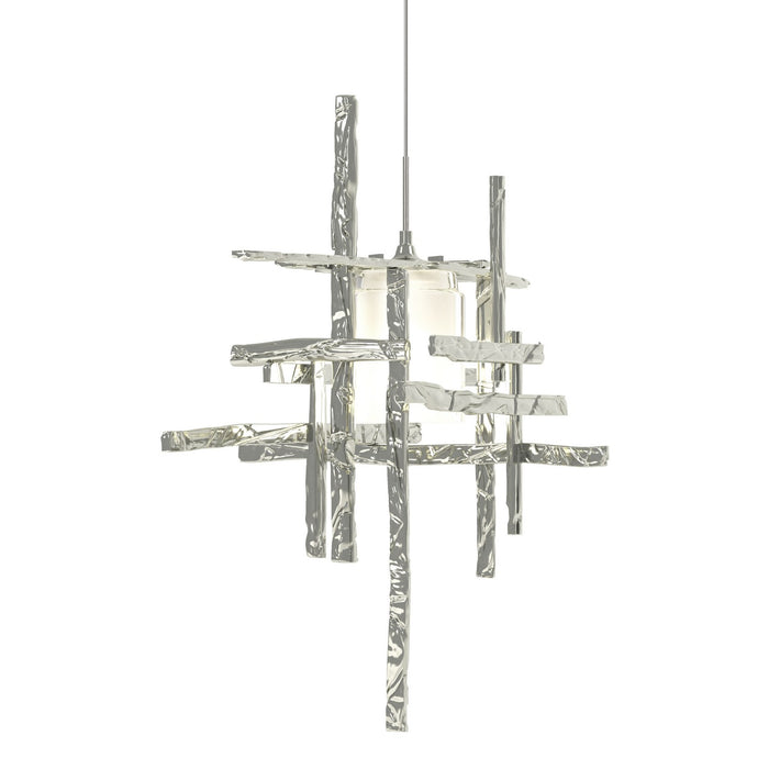 Hubbardton Forge 161185-SKT-STND-85-YC0305 One Light Mini Pendant, Sterling