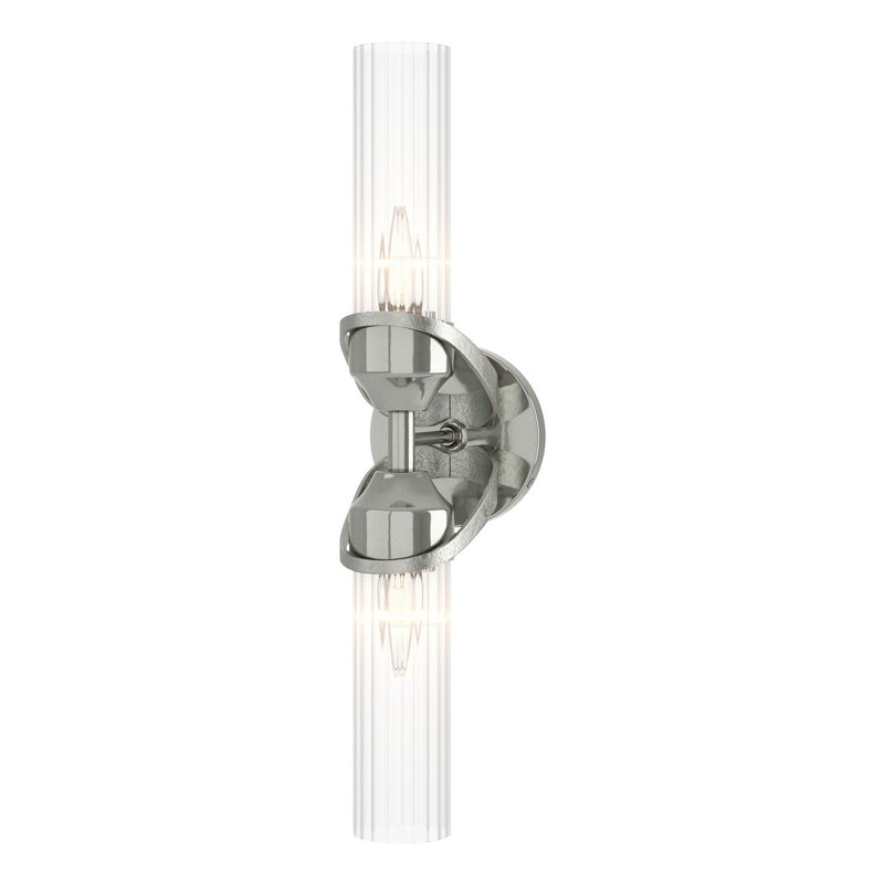 Hubbardton Forge 201346-SKT-85-ZM0634 Two Light Bath Sconce, Sterling
