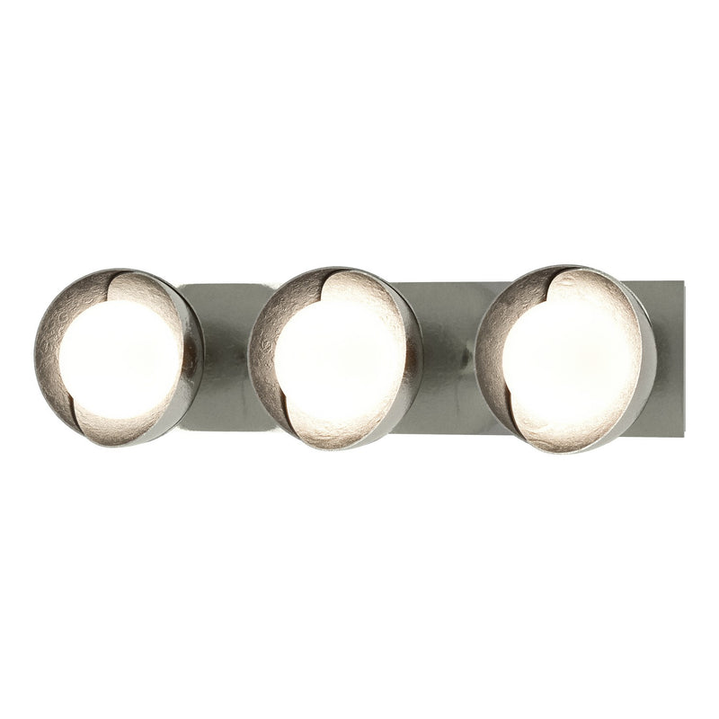 Hubbardton Forge 201378-SKT-85-85-GG0711 Three Light Bath Sconce, Sterling