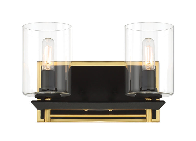 Metropolitan N1852-707 Two Light Bath Bar, Sand Coal With Honey Gold Acce
