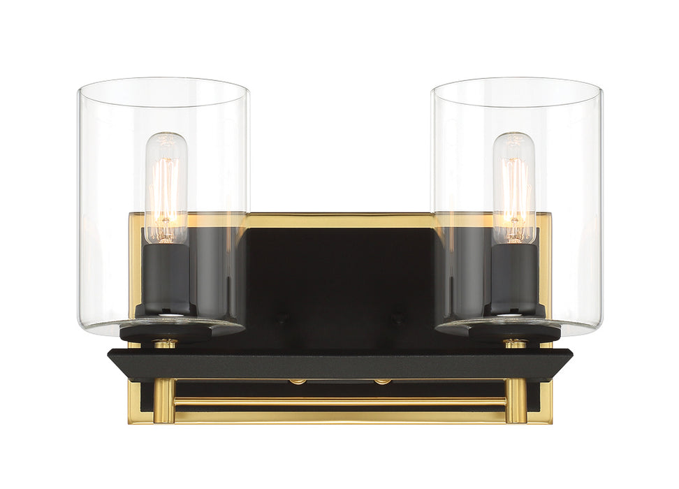 Metropolitan N1852-707 Two Light Bath Bar, Sand Coal With Honey Gold Acce