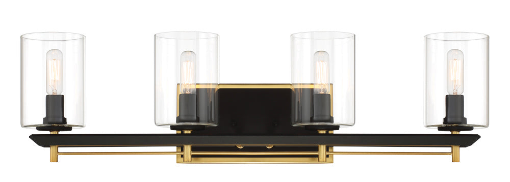 Metropolitan N1854-707 Four Light Bath Bar, Sand Coal With Honey Gold Acce