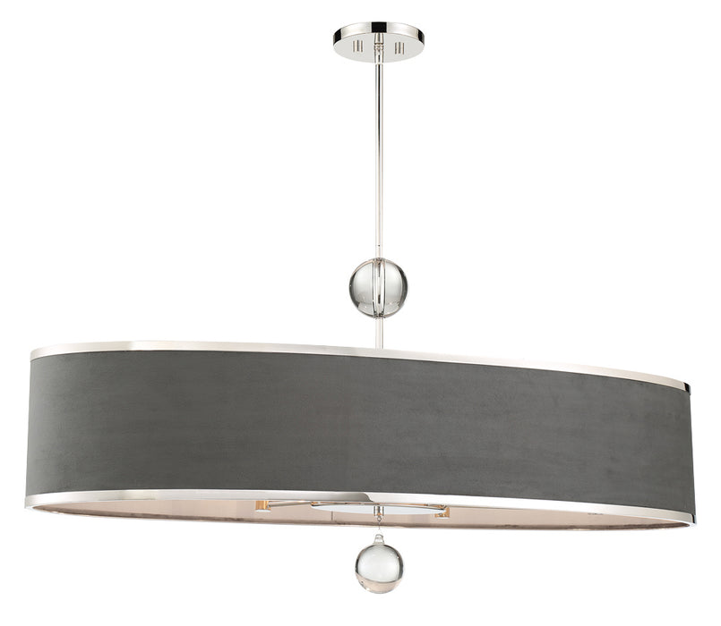 Metropolitan N7329-613 Six Light Island Pendant, Polished Nickel