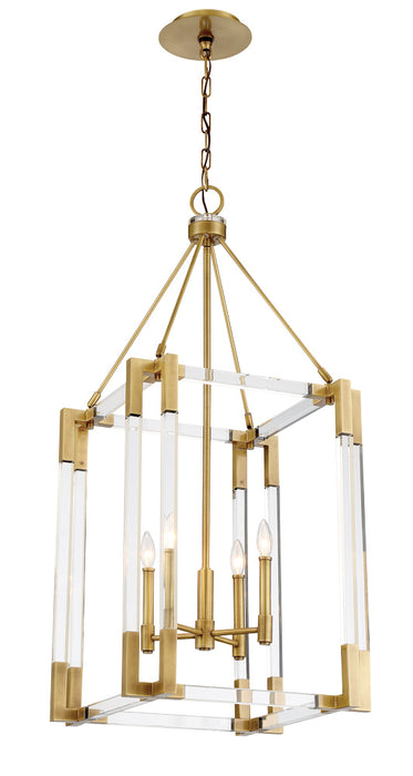 Metropolitan N7351-790 Four Light Pendant, Aged Antique Brass
