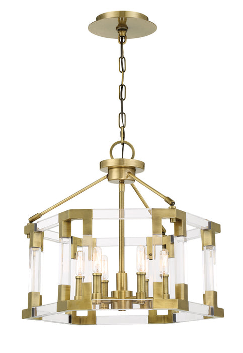 Metropolitan N7355-790 Six Light Convertible Semi Flush / Pendant, Aged Antique Brass