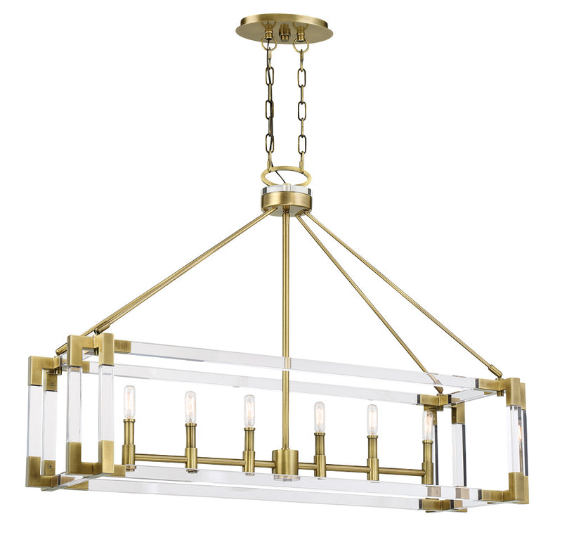 Metropolitan N7356-790 Six Light Island Pendant, Aged Antique Brass