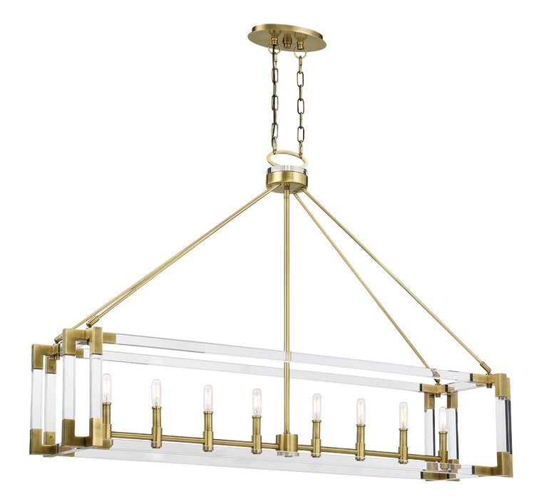 Metropolitan N7359-790 Eight Light Island Pendant, Aged Antique Brass