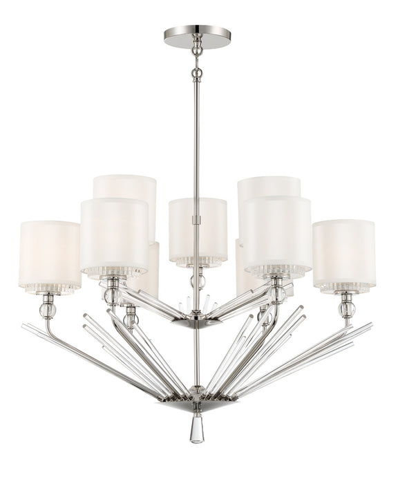 Metropolitan N7389-613 Nine Lights Chandelier, Polished Nickel