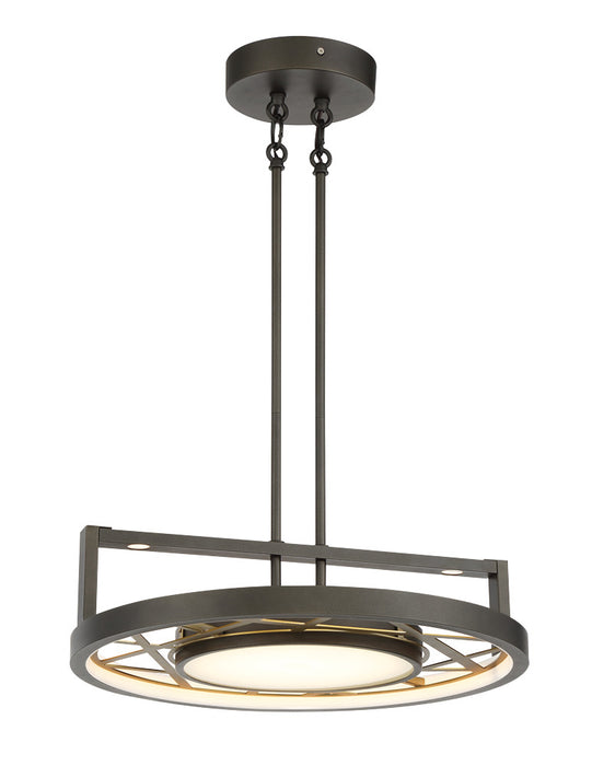 Metropolitan N7524-716-L LED Convertible Semi Flush / Pendant, Smoked Iron And Soft Brass