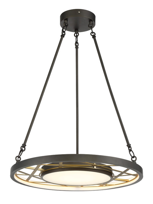 Metropolitan N7526-716-L LED Pendant, Smoked Iron And Soft Brass