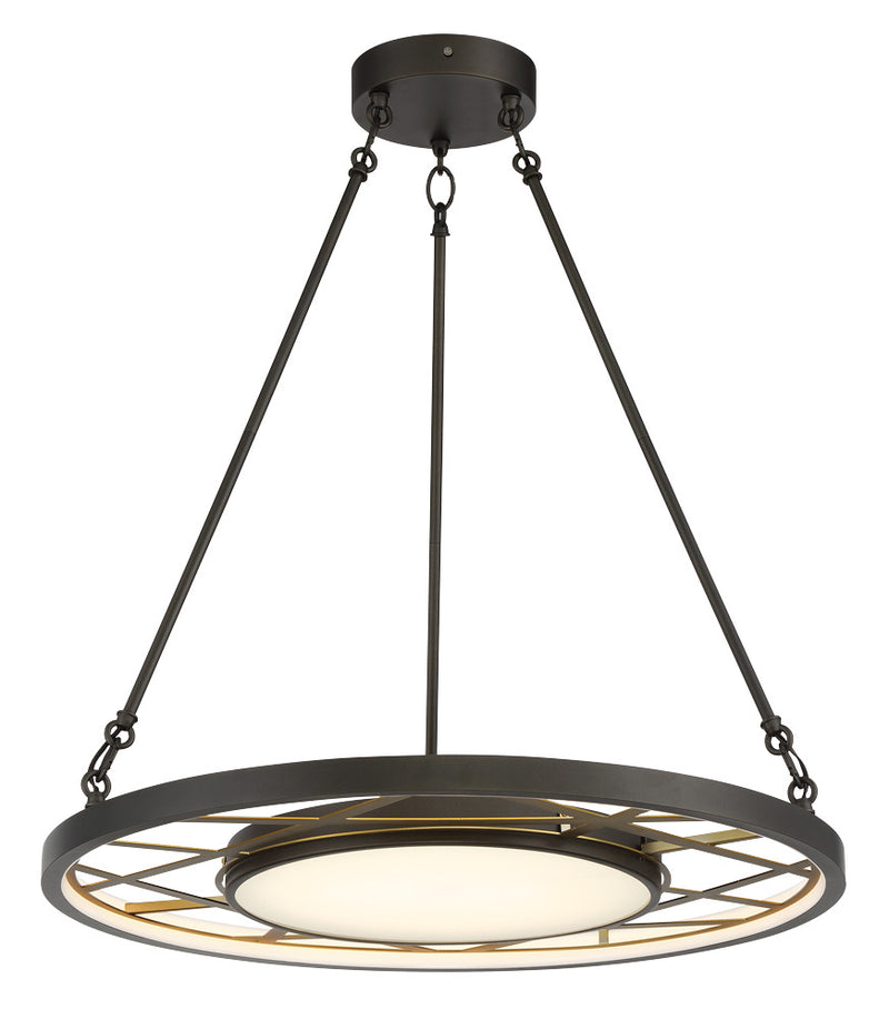 Metropolitan N7527-716-L LED Pendant, Smoked Iron And Soft Brass