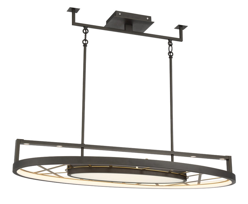 Metropolitan N7528-716-L LED Island Pendant, Smoked Iron And Soft Brass