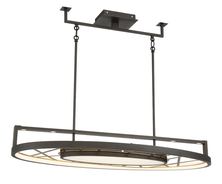 Metropolitan N7528-716-L LED Island Pendant, Smoked Iron And Soft Brass