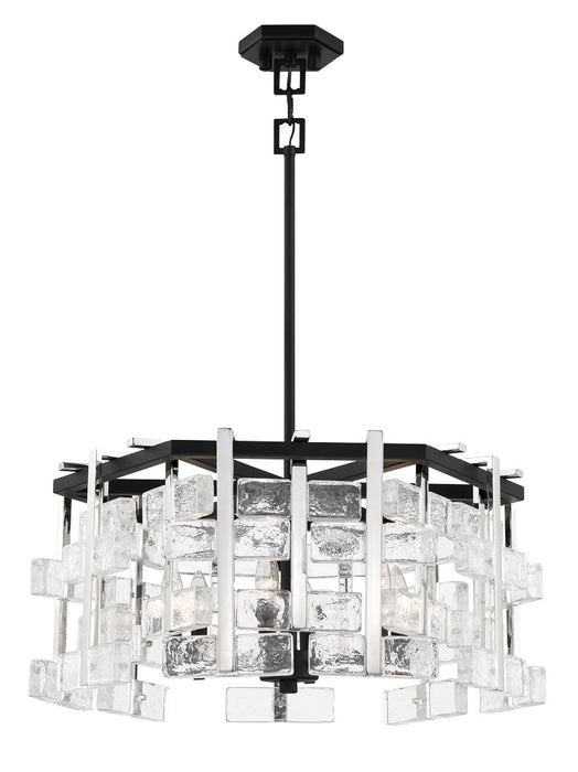 Metropolitan N7545-729 Six Light Pendant, Sand Coal And Polished Nickel
