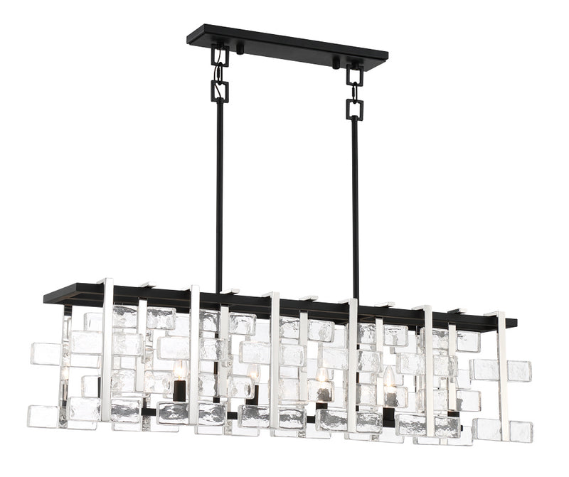Metropolitan N7546-729 Six Light Island Pendant, Sand Coal And Polished Nickel