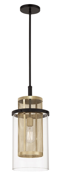 Metropolitan N7811-726 One Light Mini Pendant, Coal And Soft Brass