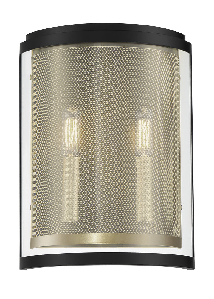 Metropolitan N7812-726 Two Light Wall Sconce, Coal And Soft Brass