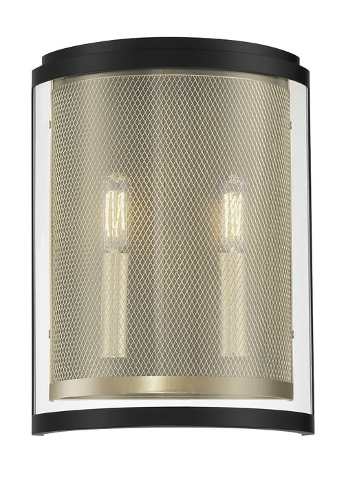 Metropolitan N7812-726 Two Light Wall Sconce, Coal And Soft Brass