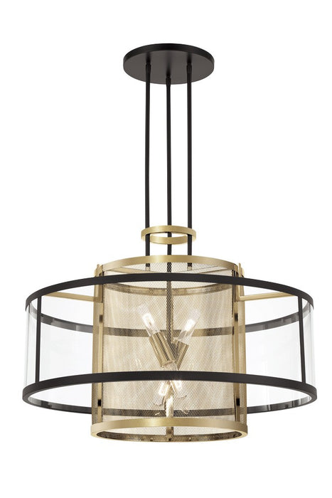 Metropolitan N7813-726 Four Lights Pendant, Coal And Soft Brass