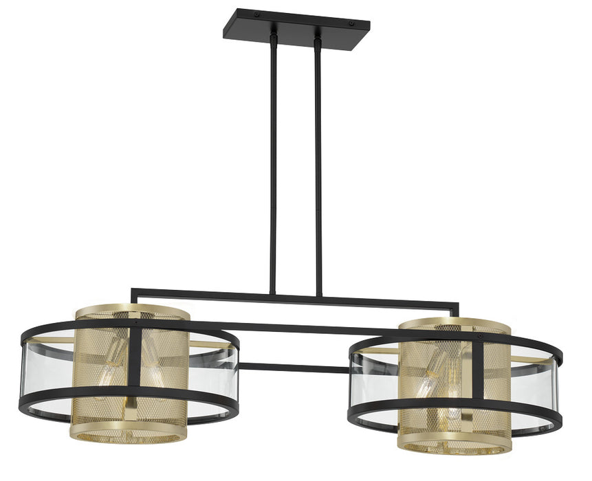 Metropolitan N7819-726 Six Light Island Pendant, Coal And Soft Brass