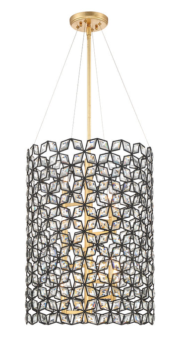 Metropolitan N7847-711 Eight Light Foyer Pendant, Sand Coal W/ Gold Leaf